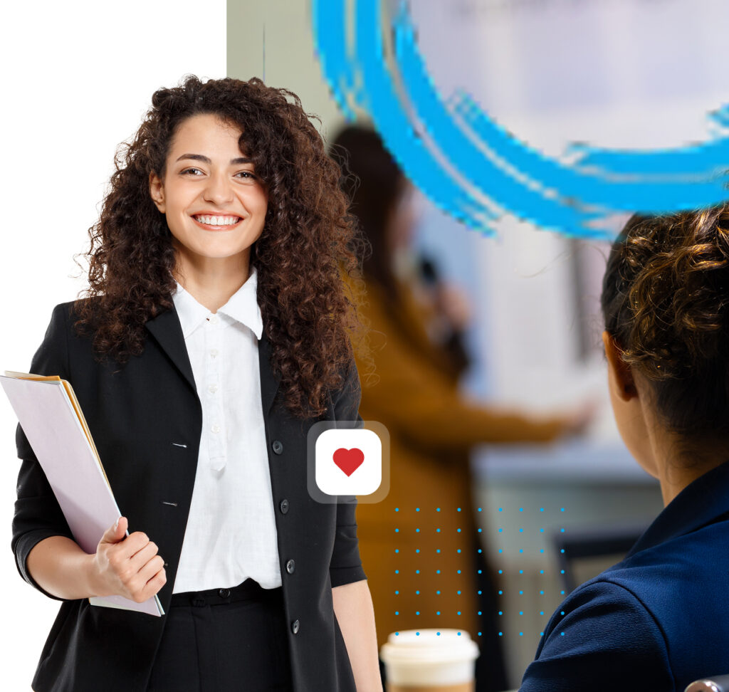 Profissional em atividade de mobilização comunitária